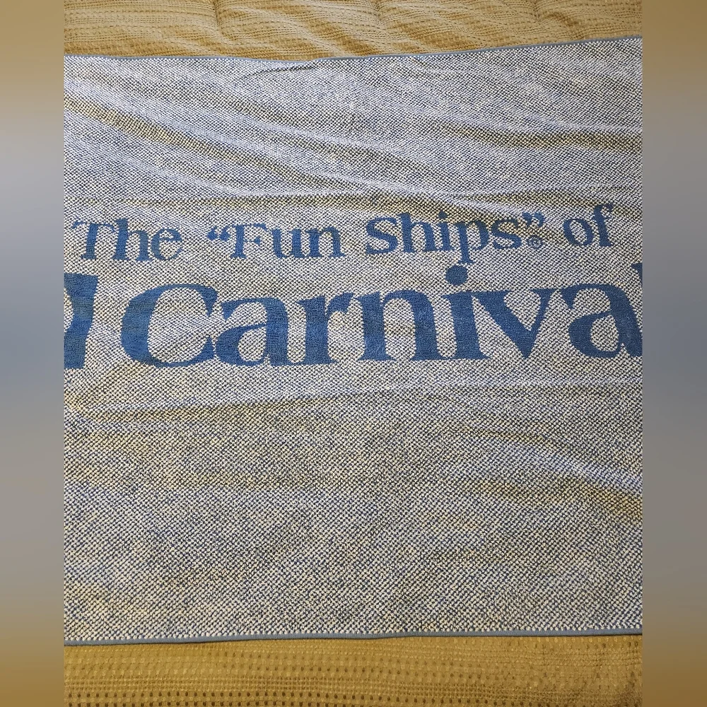 EUC Carnival Cruise Line Beach Towel Large 65